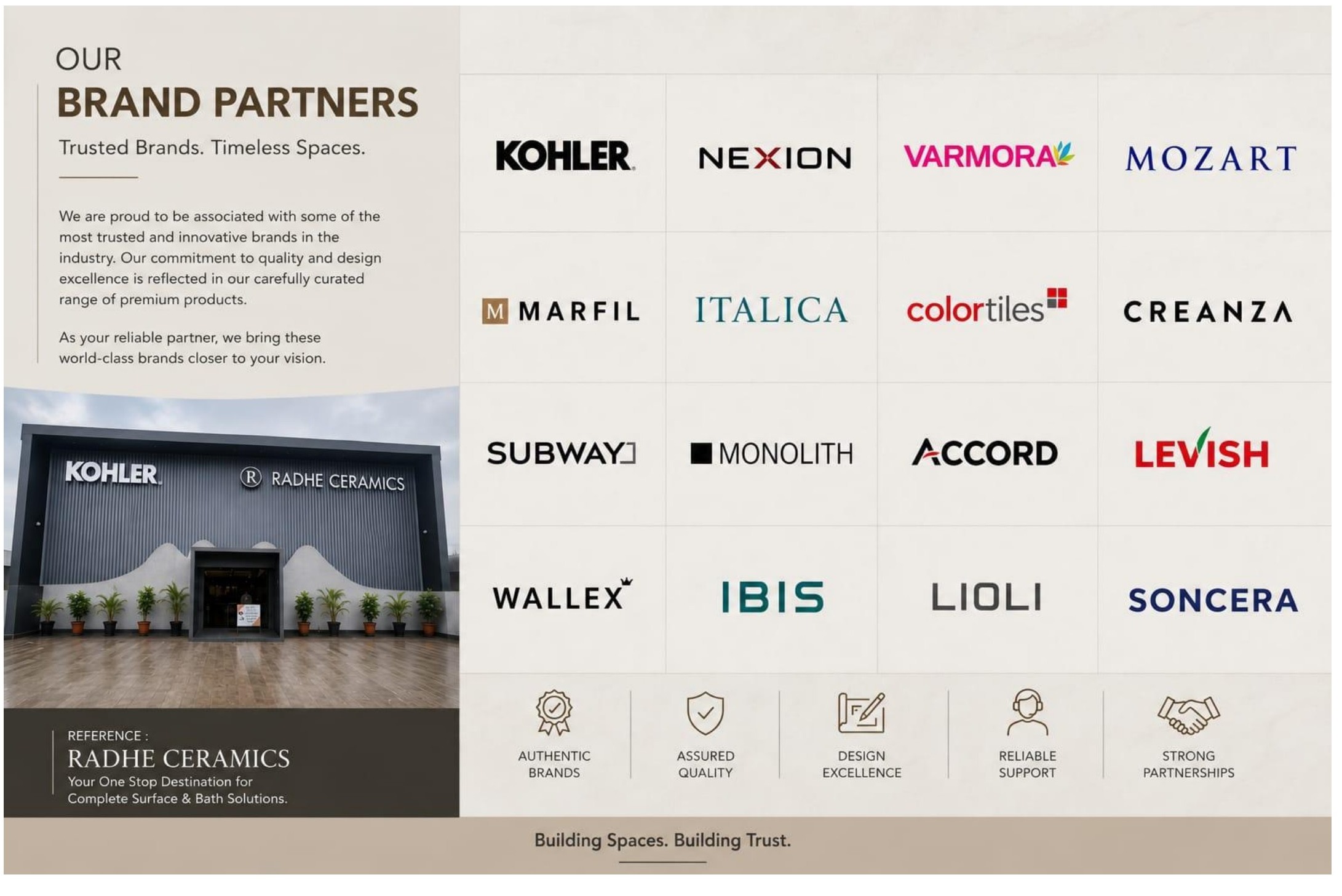 Radhe Ceramics brand partners